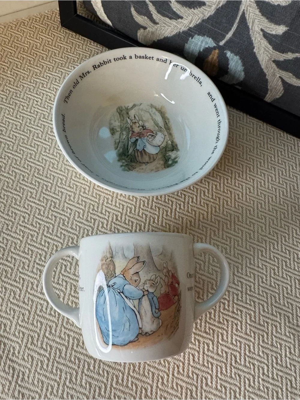 Wedgwood Peter Rabbit Tea Cup and Bowl Set in Blue and Yellow